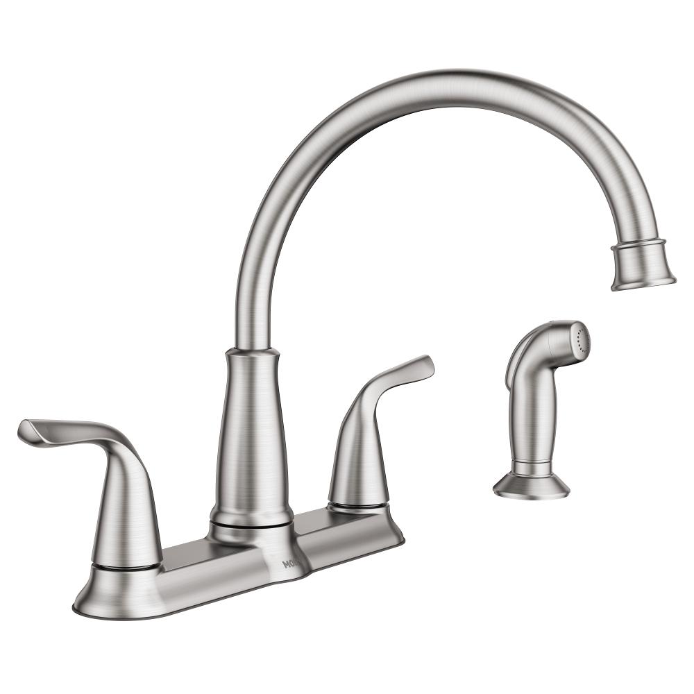 Moen Brecklyn 87102SRS 2-Handle Standard Kitchen Faucet Spot Resist Stainless