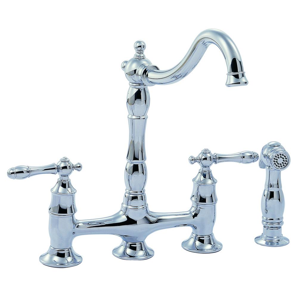 Glacier Bay 852N-05501 Lyndhurst 2-Handle Bridge Side Sprayer Faucet Chrome