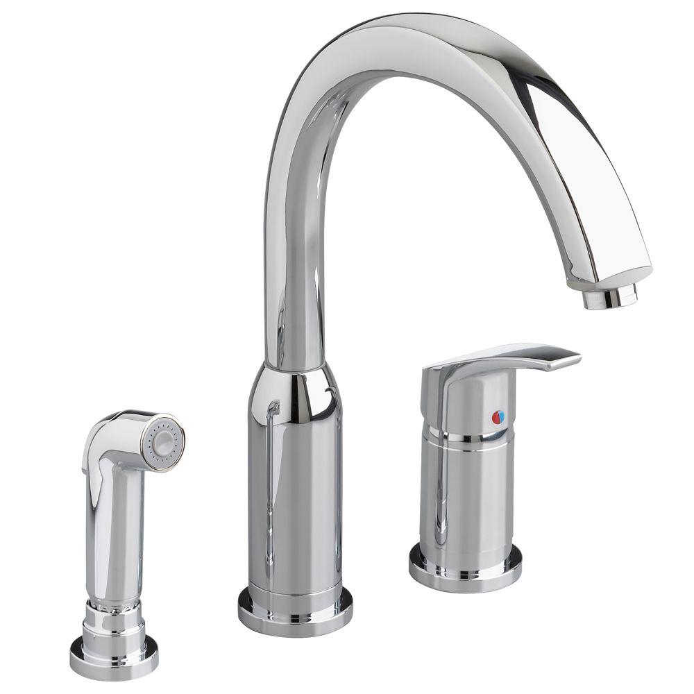 American Standard Arch 1-Handle Side Sprayer Kitchen Faucet Chrome 4101301.002