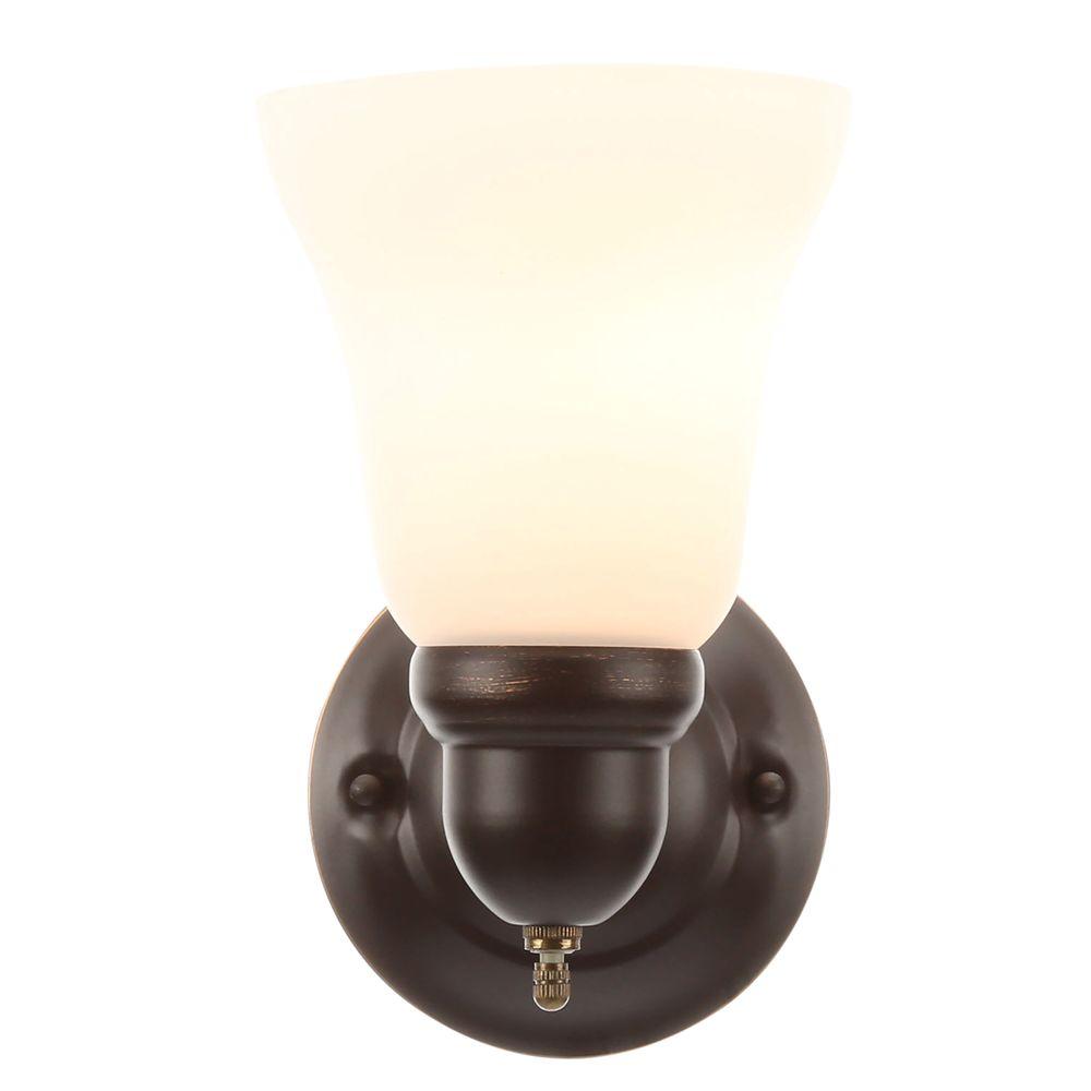 Hampton Bay 1-Light Oil Rubbed Bronze Sconce 666692