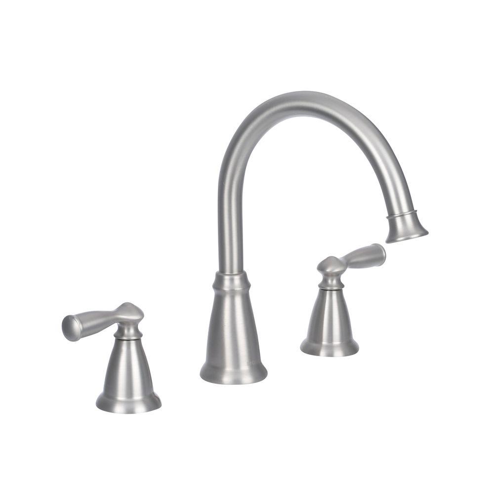 MOEN 86924SRN Banbury Deck-Mount High Arc Roman Tub Faucet Brushed Nickel