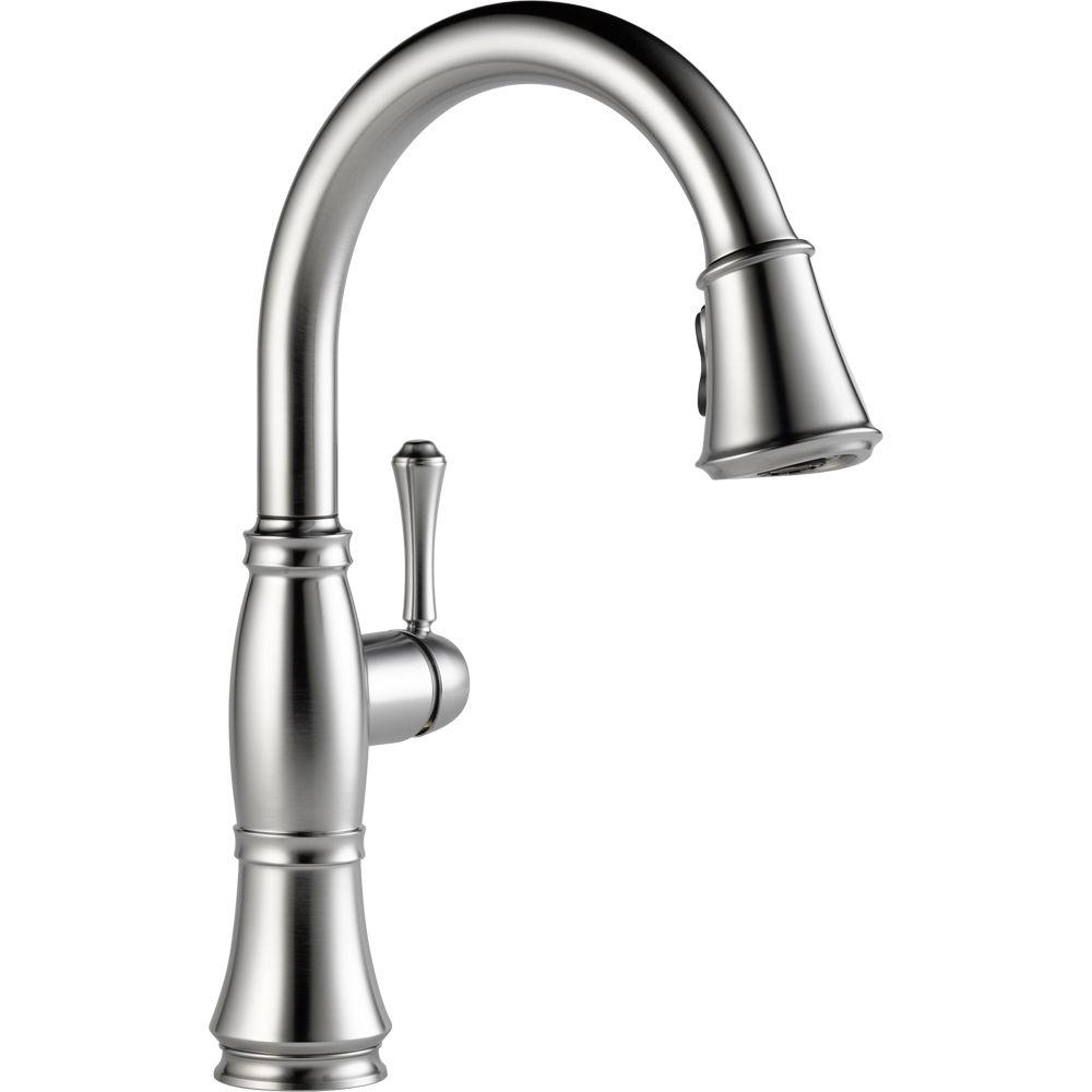 Delta 9197-AR-DST Cassidy 1-Handle Pull-Down Kitchen Faucet Arctic Stainless