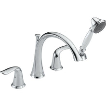 Load image into Gallery viewer, Delta T4738 Lahara 2-Handle Deck-Mount Roman Tub Faucet Hand Shower Chrome
