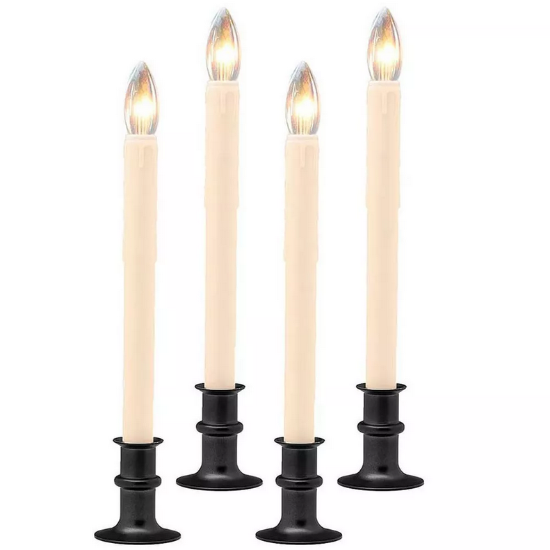 Plow & Hearth Traditional-Style Adjustable Window Candle with Timer, Set of 4