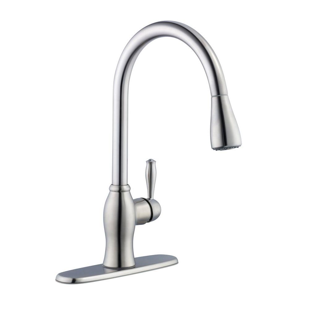 Pegasus 67403-1108D2 1-Handle Pull-Down Sprayer Kitchen Faucet Stainless Steel
