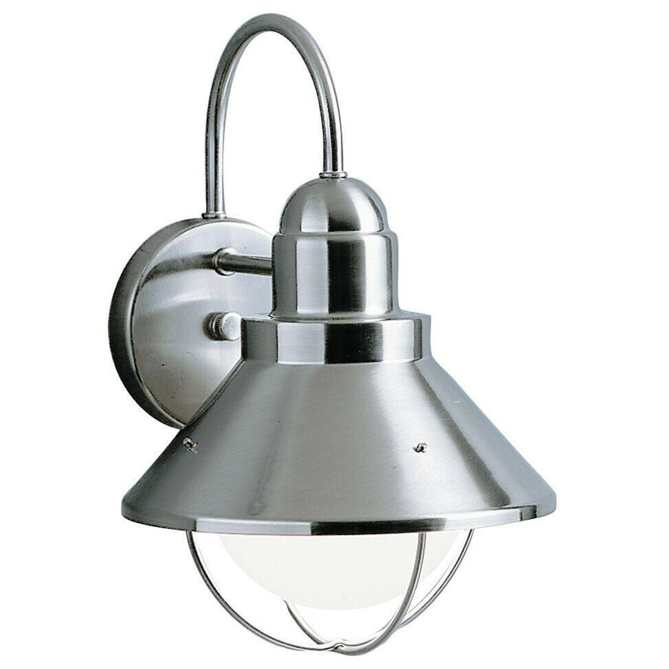 Kichler Seaside 1-Light Brushed Nickel Outdoor Wall Mount Sconce 9022NI