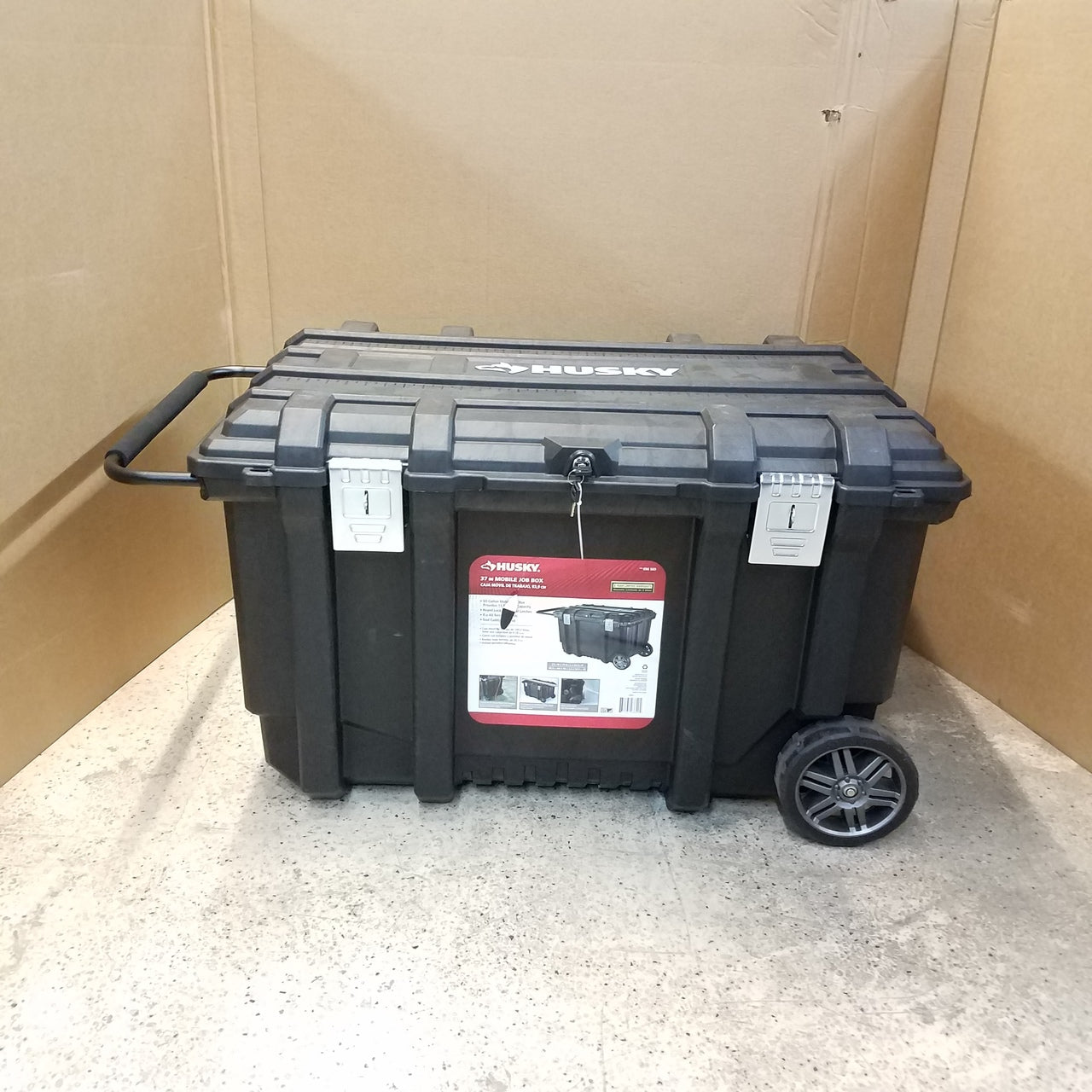 Husky 37 in. Mobile Job Box Utility Cart Black 896569 NT Electronics LLC