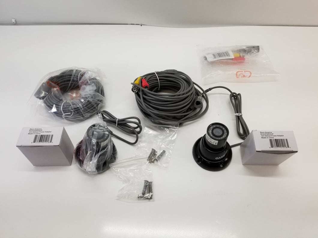 REVO America 700TVL Indoor/Outdoor Mini Turret Camera 100ft Black (2-Pack)