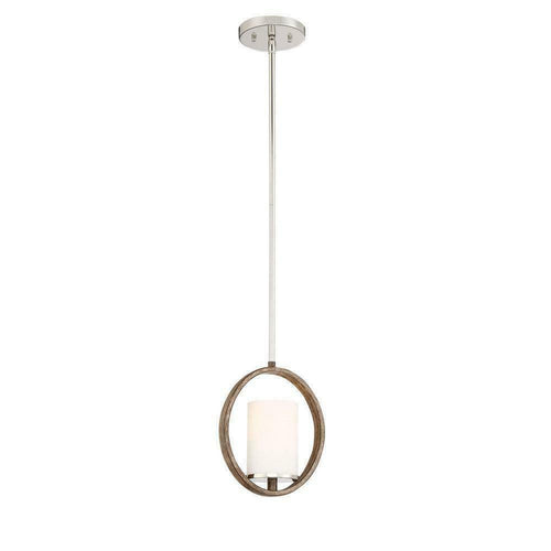 Home Decorators 1-Light Polished Nickel/ Corona Bronze Mini Pendant 27161
