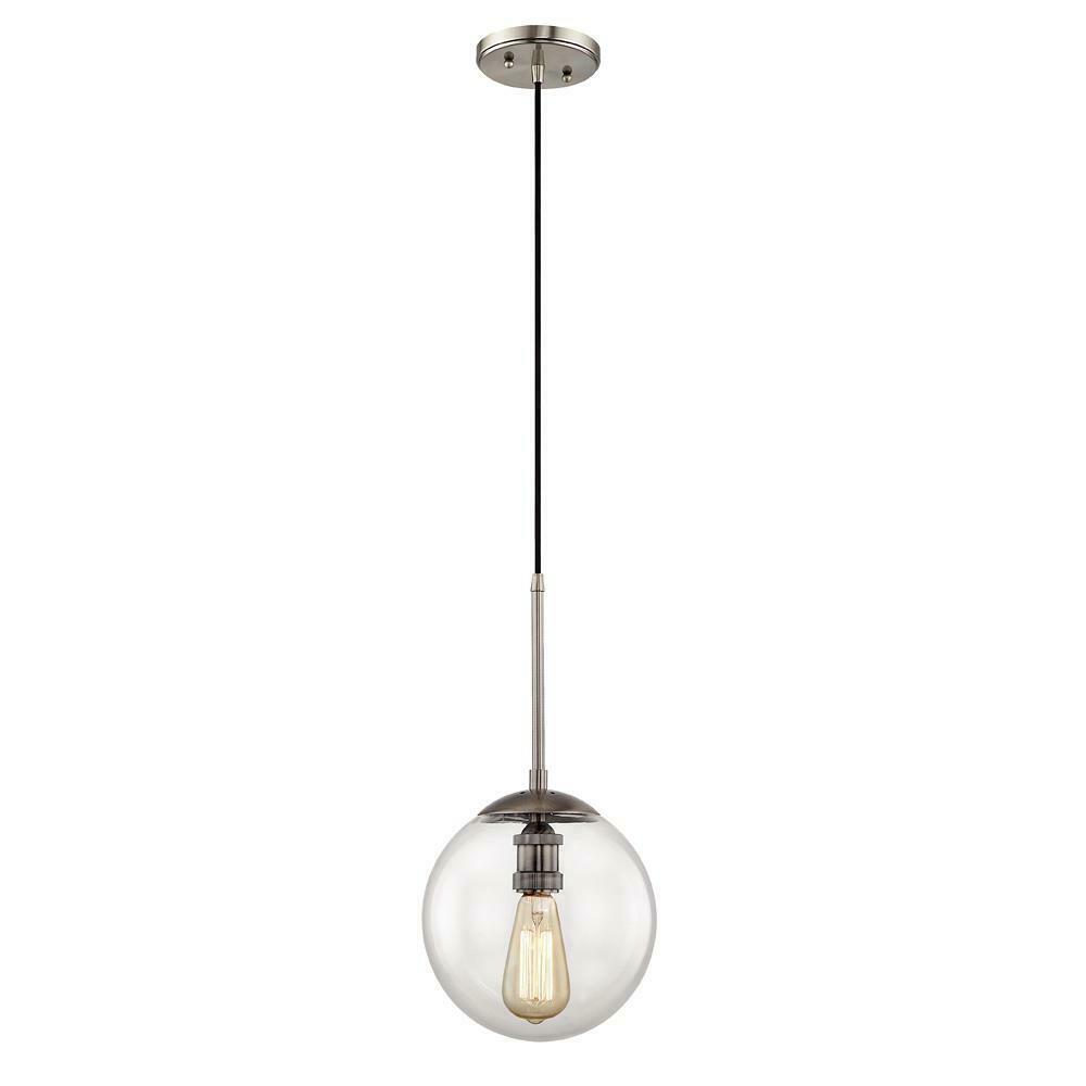 Home Decorators 9 in. 1-Light Historic Nickel Globe Pendant HD-1611HN