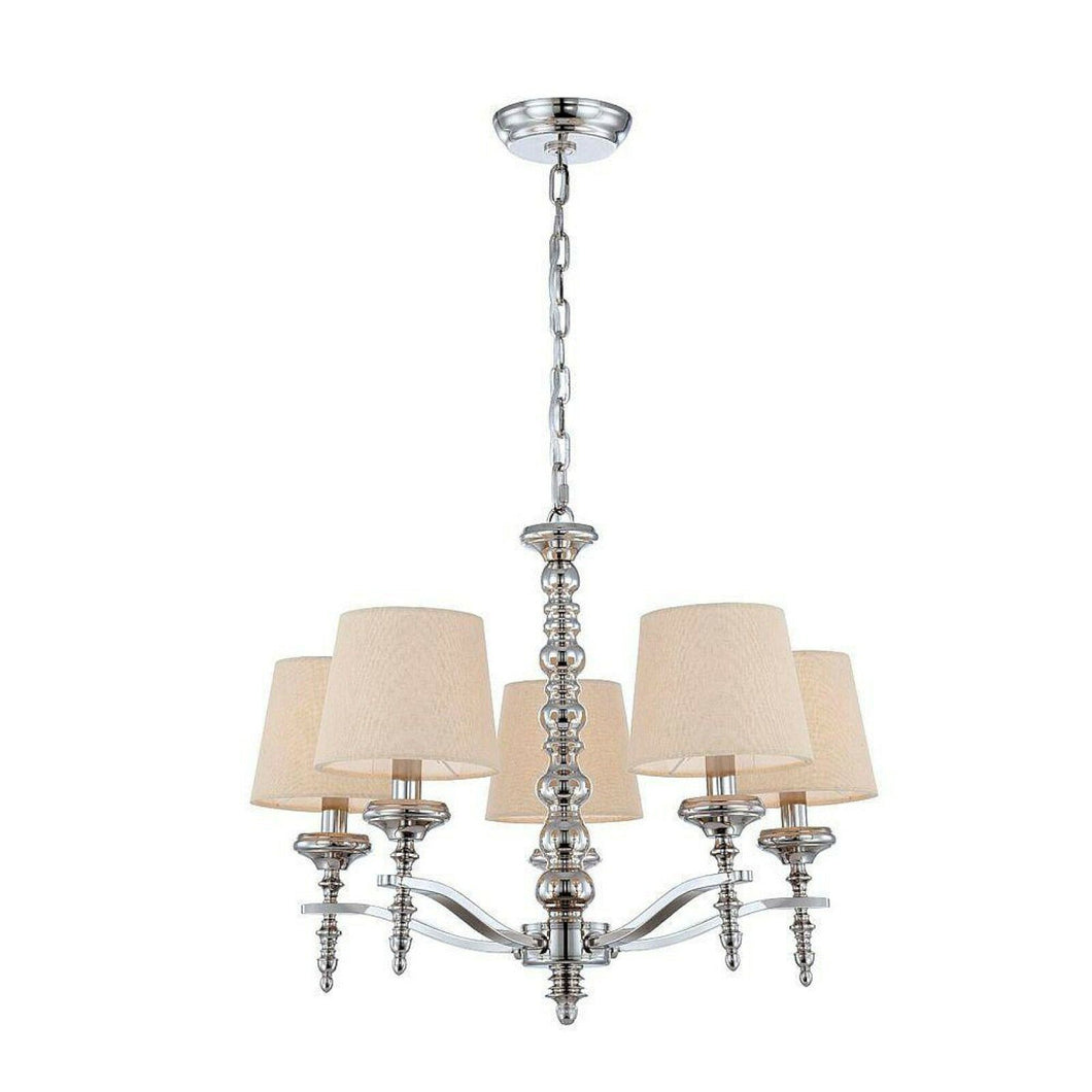 World Imports Jana Collection 5-Light Polished Nickel Chandelier 25766-YOW