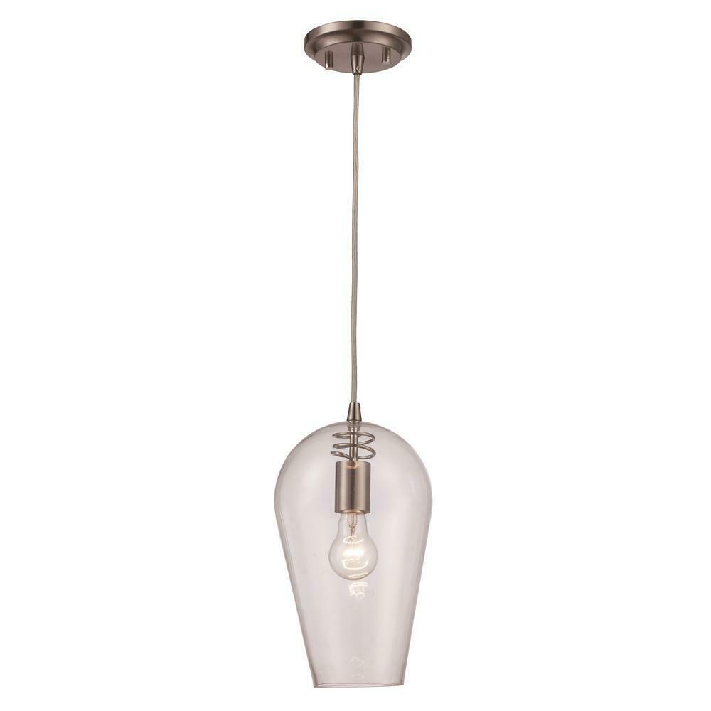Trans Globe 1-Light Brushed Nickel Spiral Socket Pendant PND-2077 BN