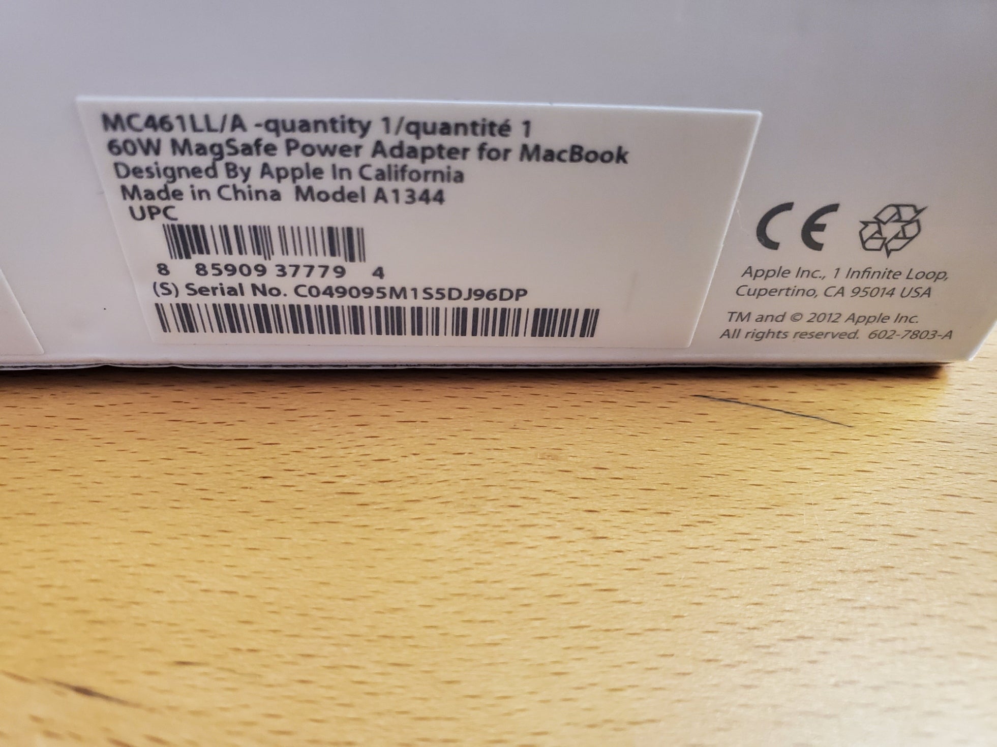 Apple MacBook Pro 60W MagSafe Charger MC461LL/A