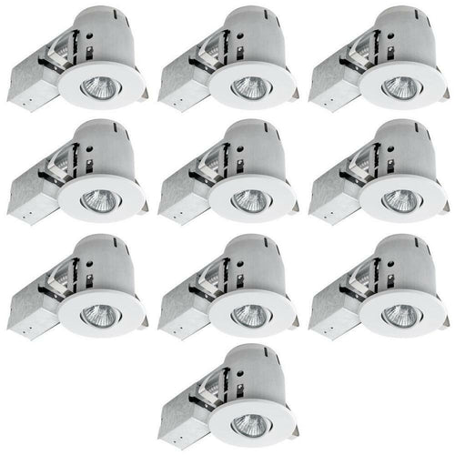 (10-PACK) Globe Electric 4 in. White Dimmable Recessed Lighting Kit 90540