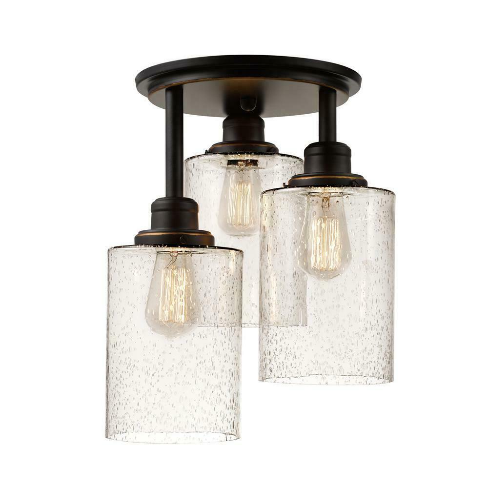 Globe Electric Annecy 3-Light Oil Rubbed Bronze Semi-Flush Mount Light 65904