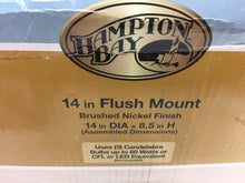 Load image into Gallery viewer, Hampton Bay 82374 BN 14&quot; 3-Light Brushed Nickel Flush Mount with Crystal Accents
