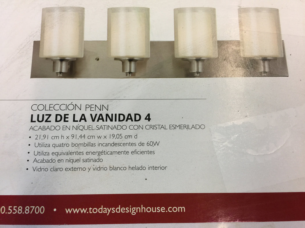 Design House 579318 Penn 4-Light Vanity Light in Satin Nickel