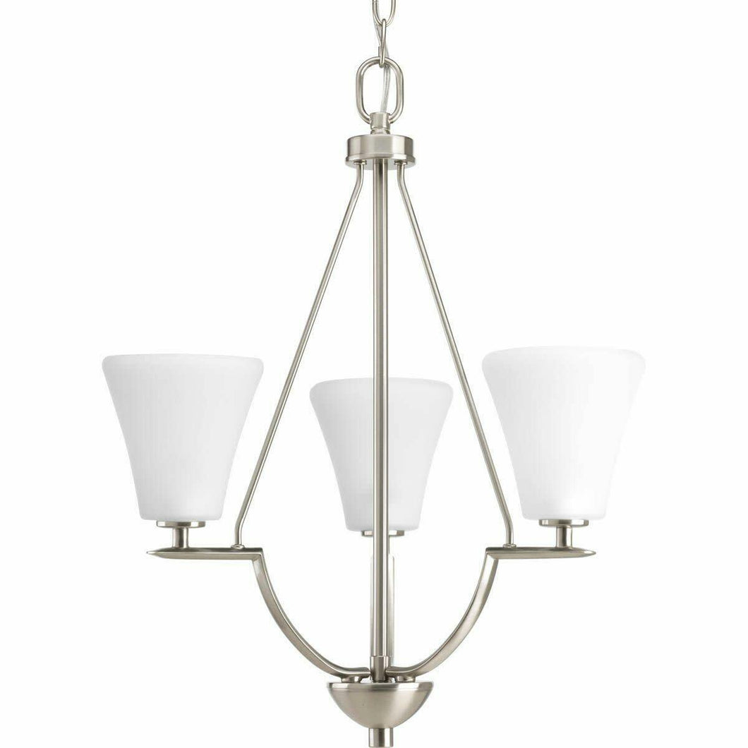 Progress Lighting Bravo 3-Light Brushed Nickel Foyer Pendant P3821-09