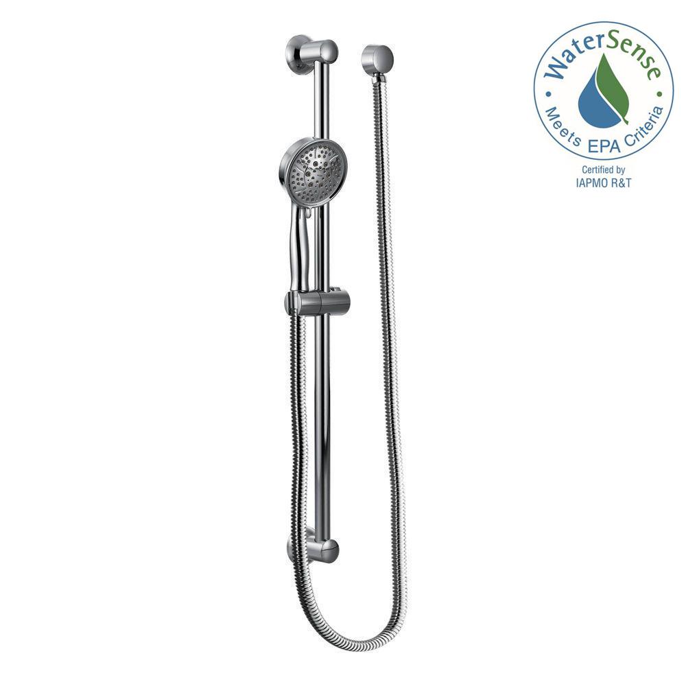 MOEN 3667EP 4-Spray Eco-Performance Handheld Handshower with Slide Bar, Chrome