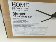 Load image into Gallery viewer, Home Decorators Collection 14726 Mercer 52 in. Matte Black Ceiling Fan 715927
