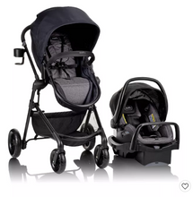 Load image into Gallery viewer, Evenflo Pivot Modular Travel System with SafeMax Infant Car Seat, Casual Gray
