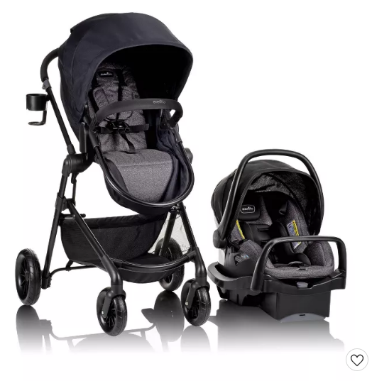 Evenflo Pivot Modular Travel System with SafeMax Infant Car Seat, Casual Gray