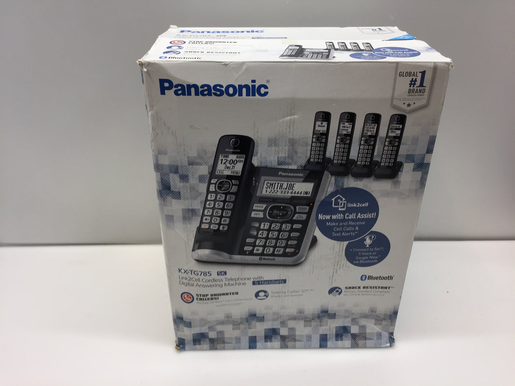 Panasonic KX-TG785SK Link2Cell Bluetooth Cordless Phone System - 5 Handsets, NOB