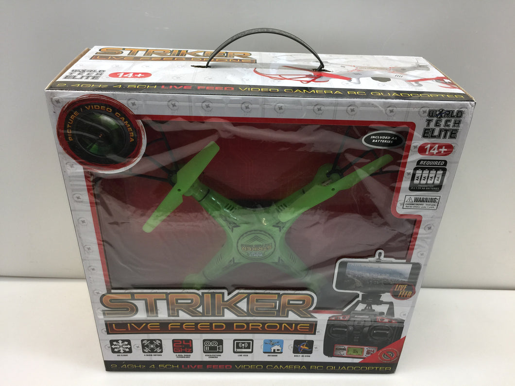 World Tech Toys 33743 Striker Live Feed Drone 2.4Ghz Video RC Quadcopter Green