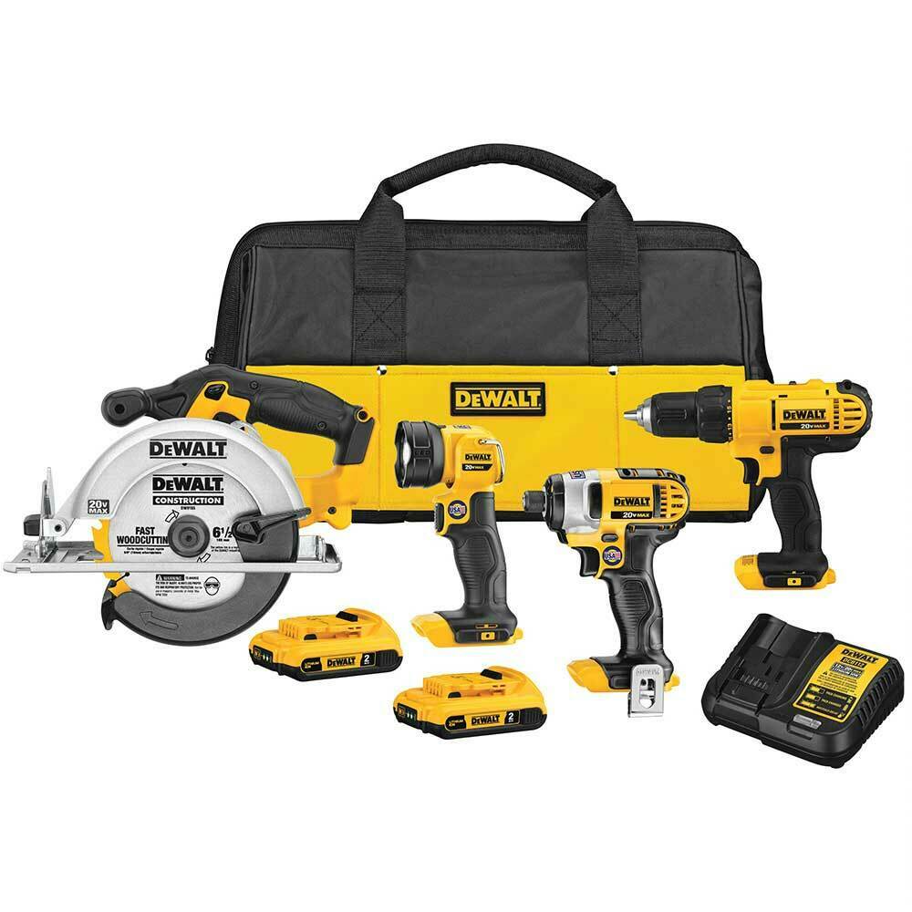 DeWalt DCK466D2 20V MAX Cordless 4-Tool Combo Drill Kit
