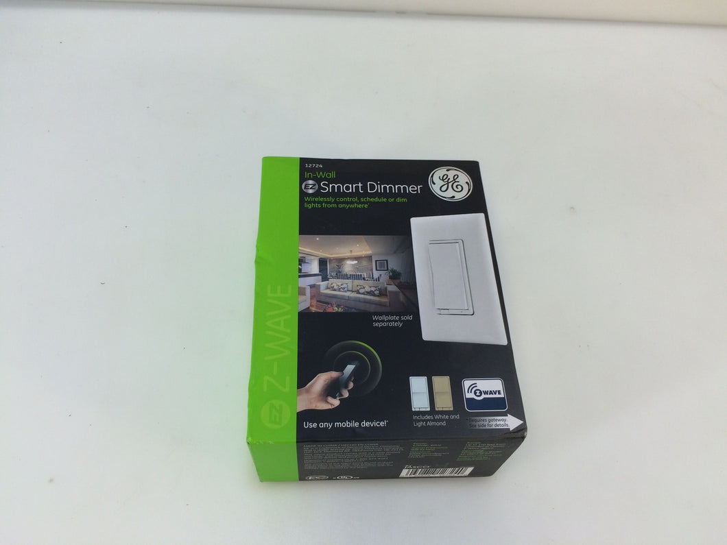 GE ZW3005 Z-Wave In-Wall Smart Dimmer Switch 12724, White &Light Almond