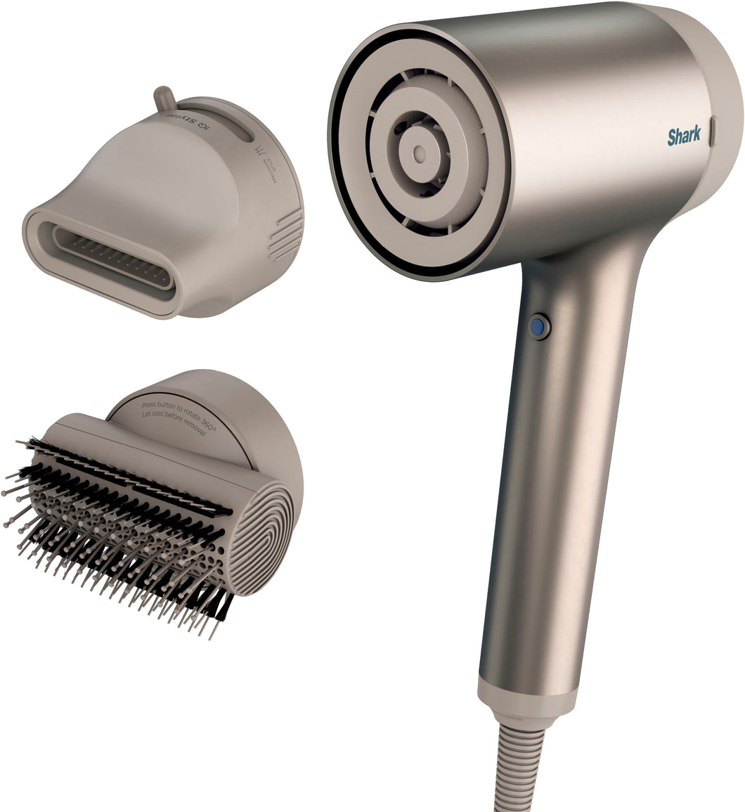 Shark HyperAIR IQ 2-in-1 Ionic Hair Blow Dryer - Stone (HD112)
