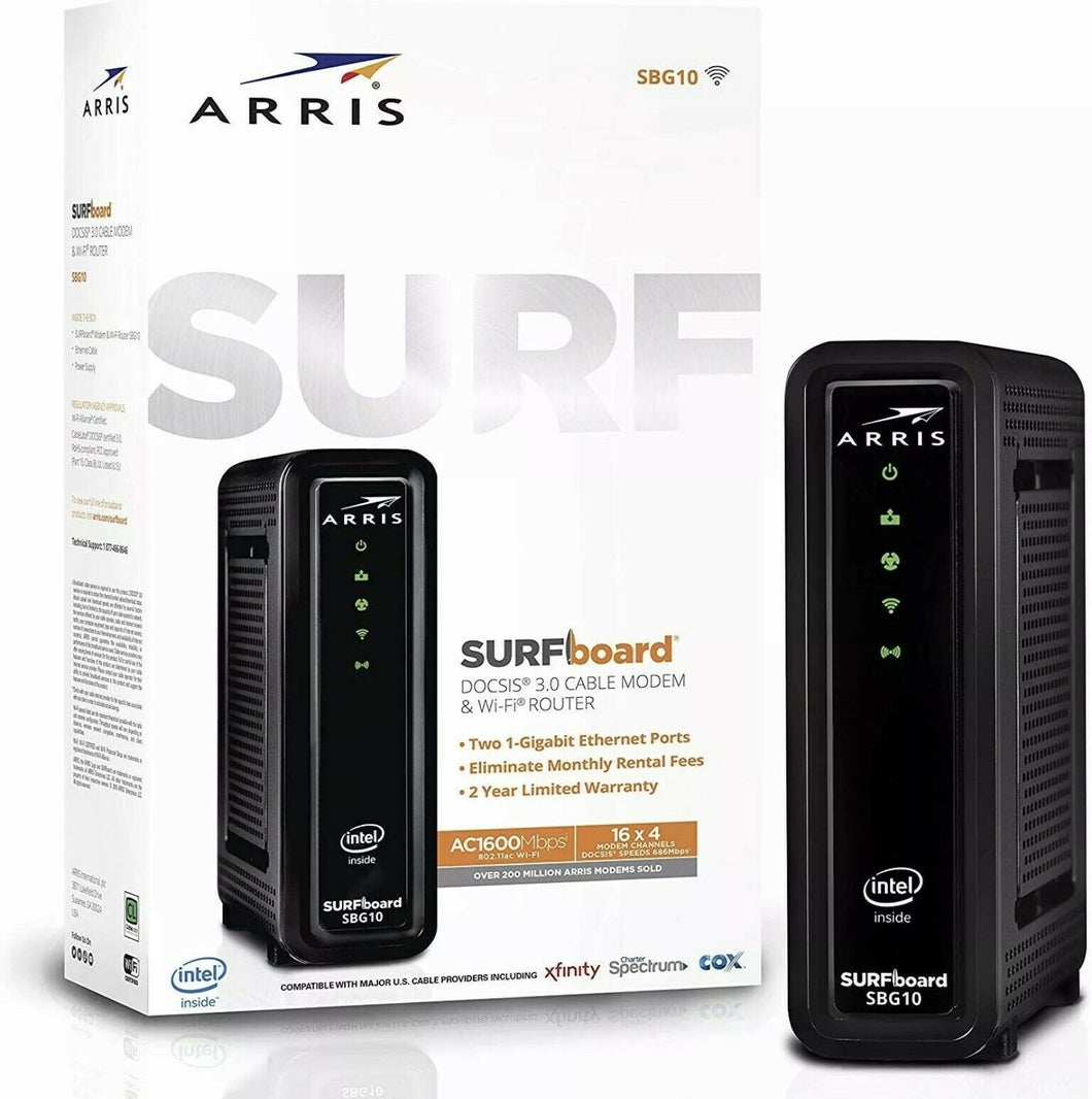 ARRIS SBG10 SURFboard AC1600 Dual-Band Cable Modem Router