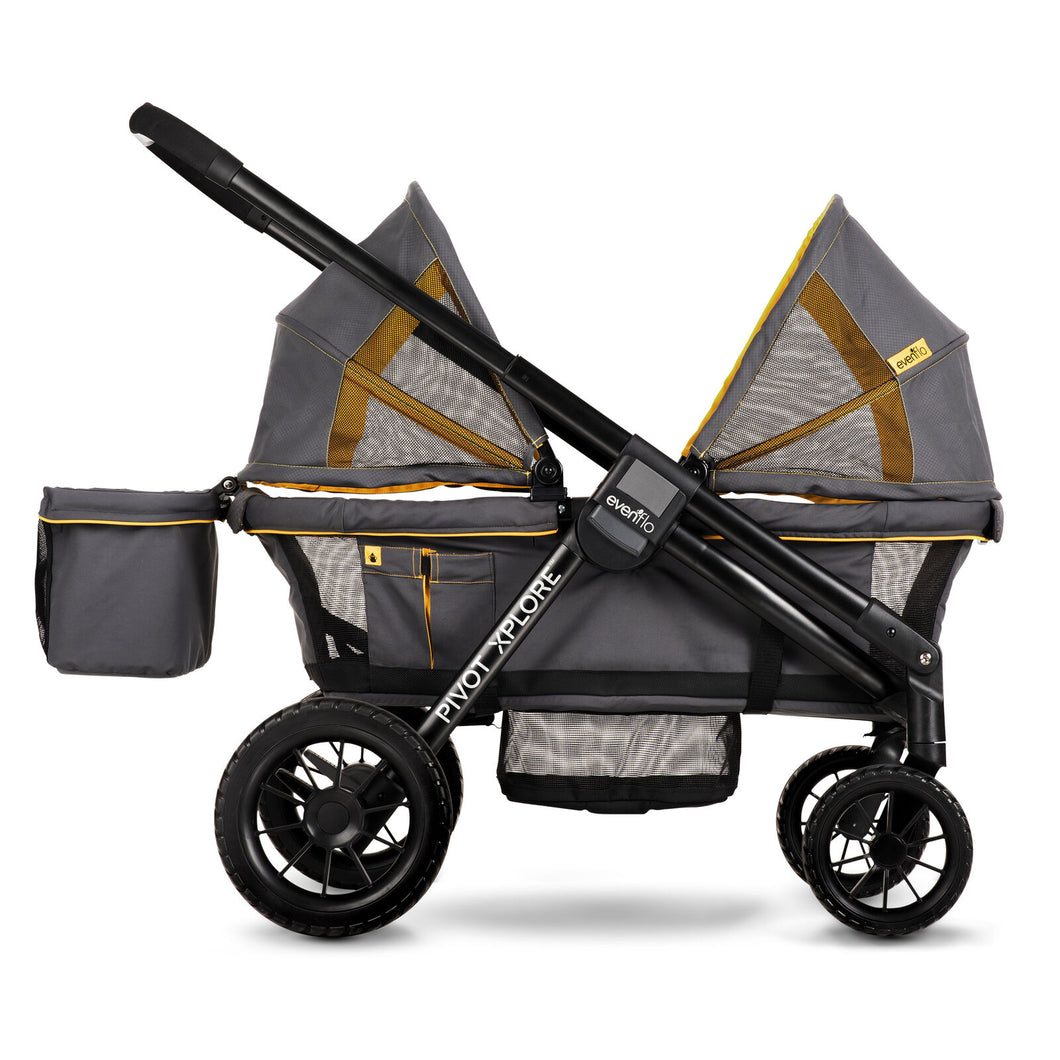 Evenflo Pivot Xplore All-Terrain Double Stroller Wagon, Adventurer Gray