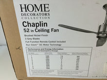 Load image into Gallery viewer, Home Decorators AM443-BN Chaplin 52&quot; Indoor Brushed Nickel Ceiling Fan 731142
