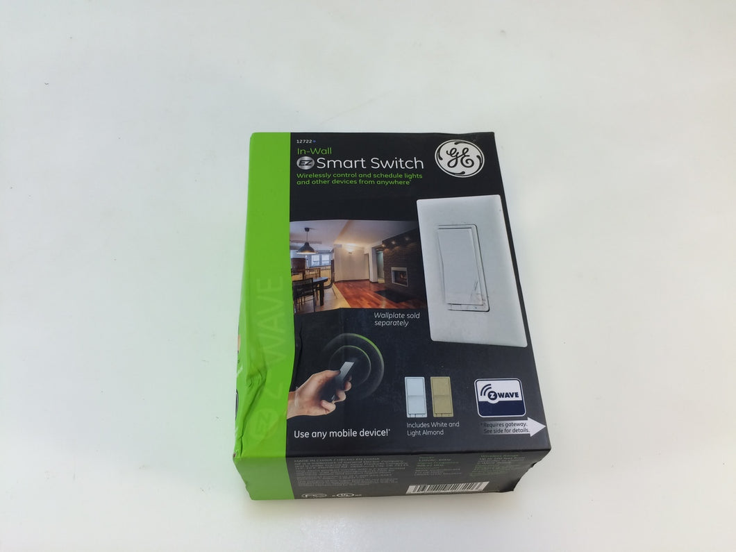 GE ZW4005 Z-Wave 960W CFL-LED In-Wall On/Off Switch 12722, White & Almond