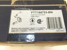Load image into Gallery viewer, Peerless PTT188753-BN 1-Handle Tub and Shower Faucet Trim Kit, Brushed Nickel
