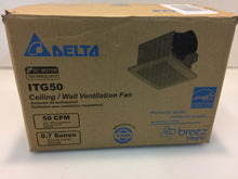 Load image into Gallery viewer, Delta ITG50 Breez Integrity Series 50 CFM Wall or Ceiling Bathroom Exhaust Fan
