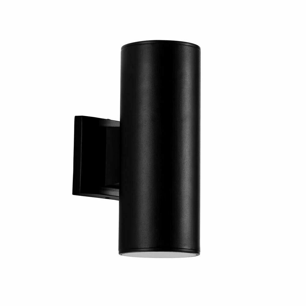 Cedar Hill 11 in. Cylinder Black LED Outdoor Wall Sconce 106002