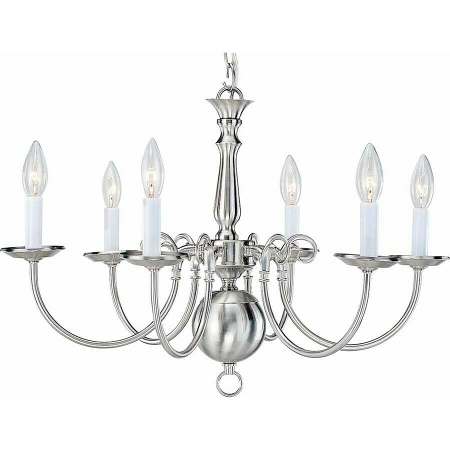 Volume Lighting 6-Light Brushed Nickel Interior Chandelier V3556-33
