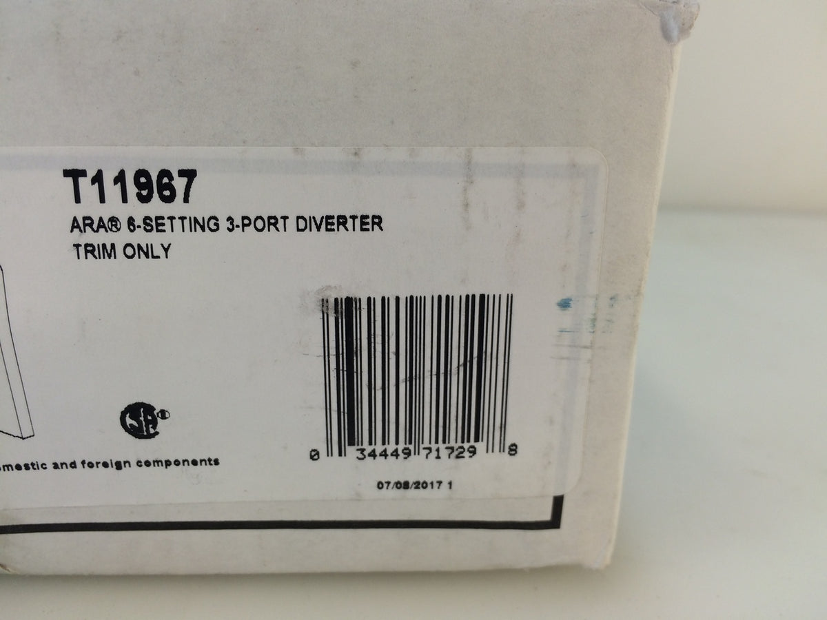 Delta T11967 Ara 6-Setting Custom Shower Diverter Valve Trim Kit, Chro ...