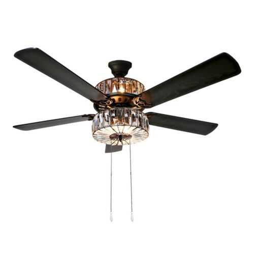 River of Goods Duchess 52 in. Clear Crystal LED Ceiling Fan With Light 20060