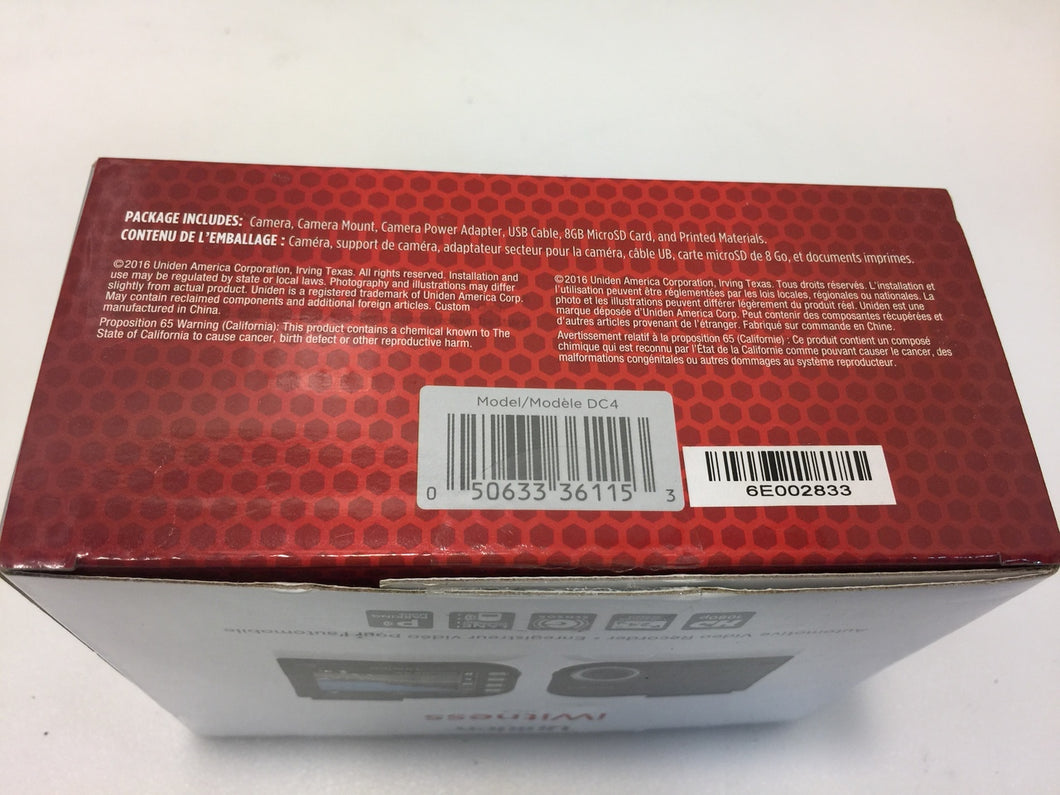 Uniden DC4 1080p Full HD Dash Cam 2.4