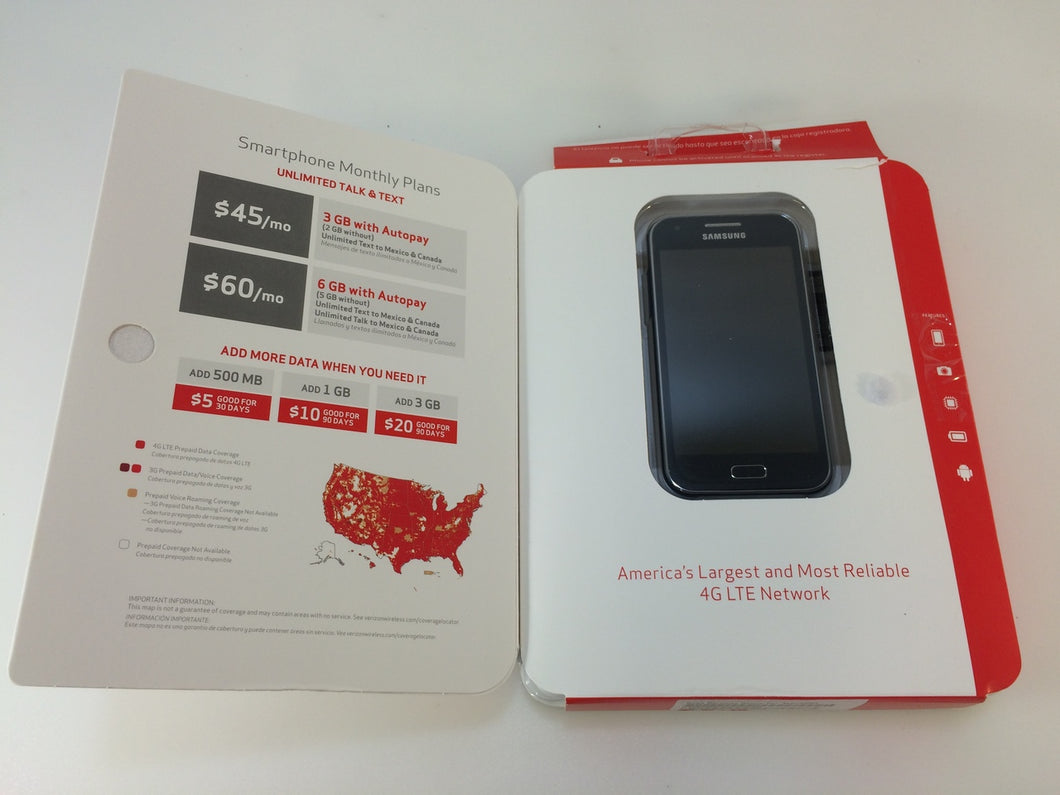 Samsung Galaxy J1 4G LTE 8GB Quad-core Prepaid Verizon SmartPhone Blue