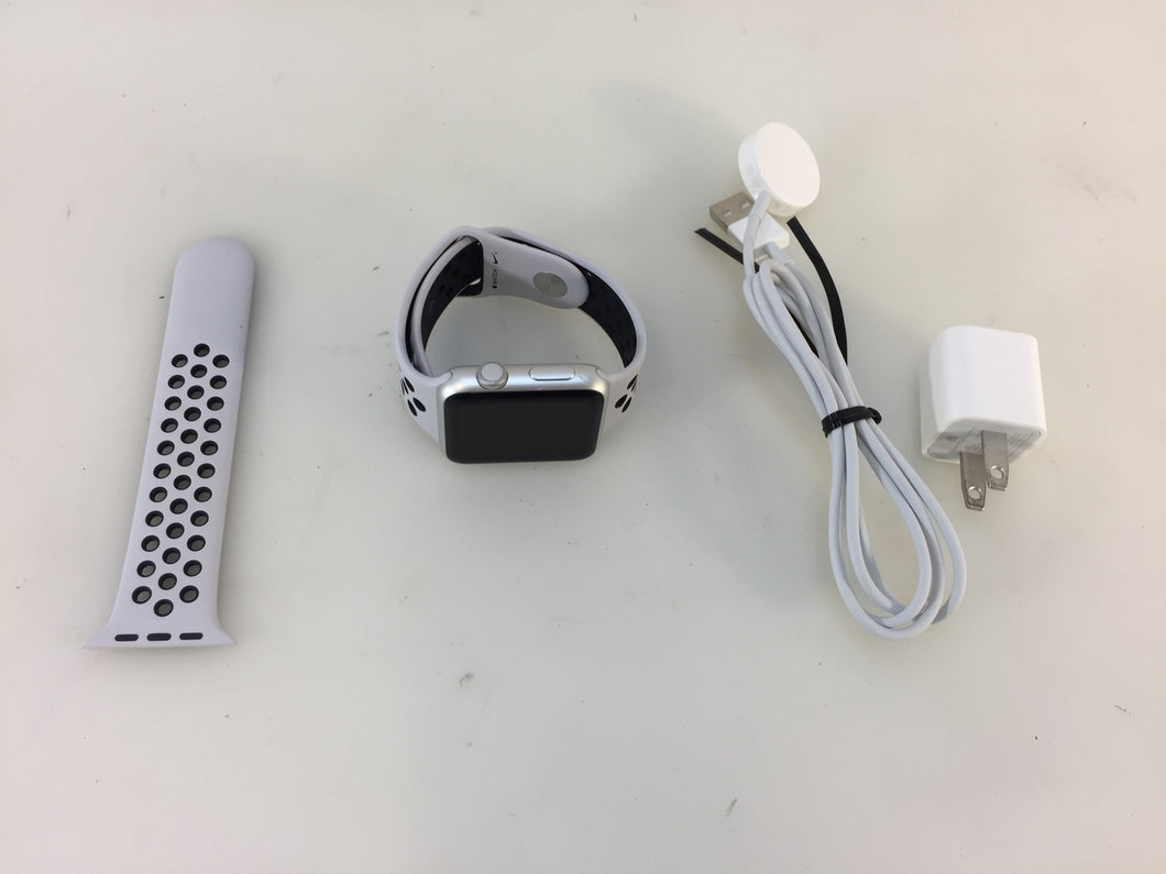 Apple Watch Sport 42mm Aluminum Case Silver White with Nike+ Band MJ3N2LL/A