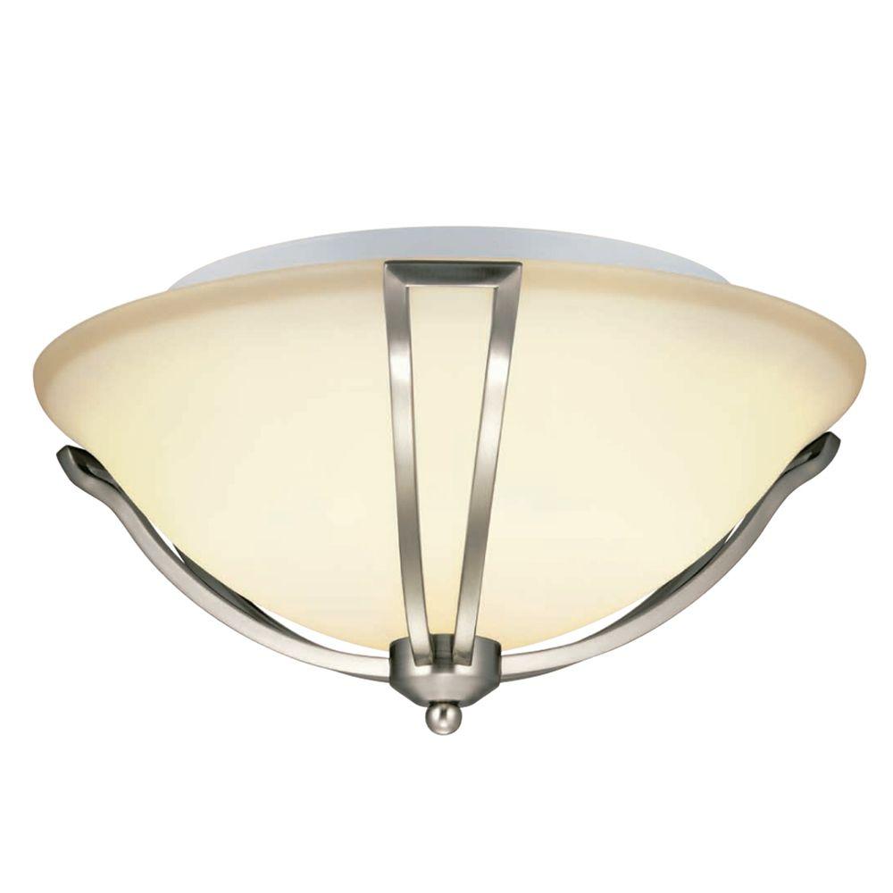 Hampton Bay 15700-018 Gambit 17 in. 3-Light Satin Nickel Flushmount
