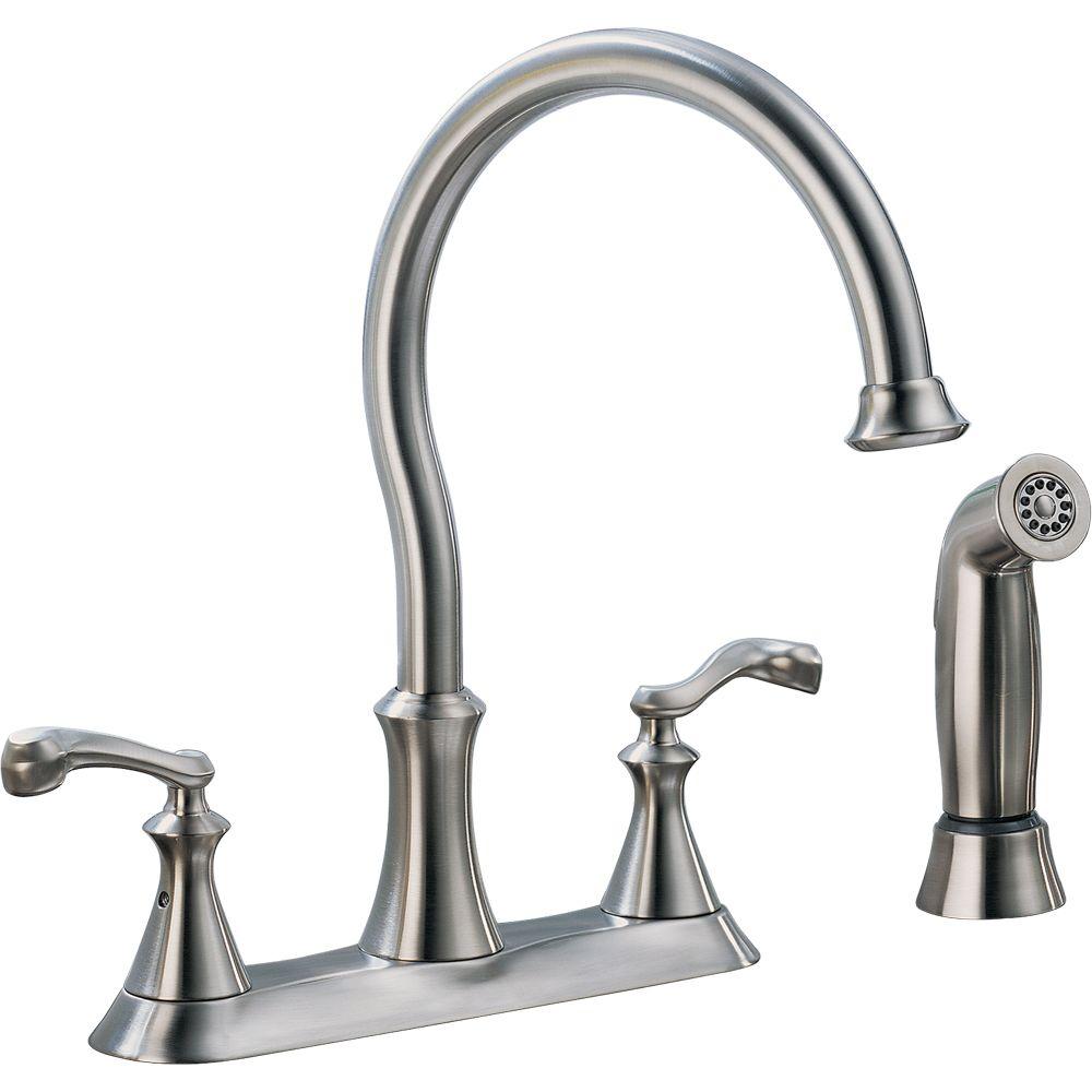 Delta 21925LF-SS Vessona 2-Handle Standard Sprayer Kitchen Faucet in Stainless