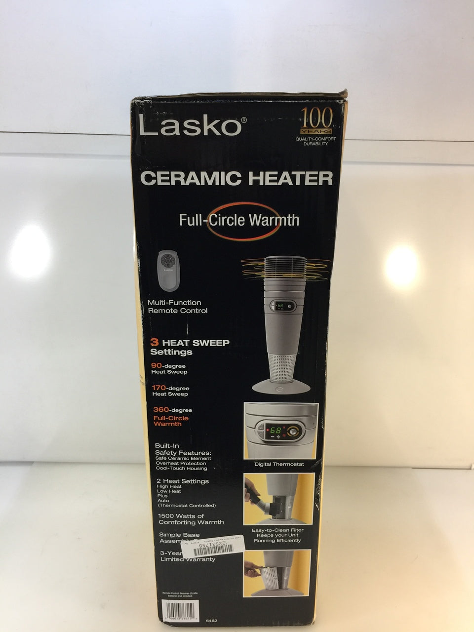 Lasko 6462 25 1500-Watt Full-Circle Warmth Ceramic Tower