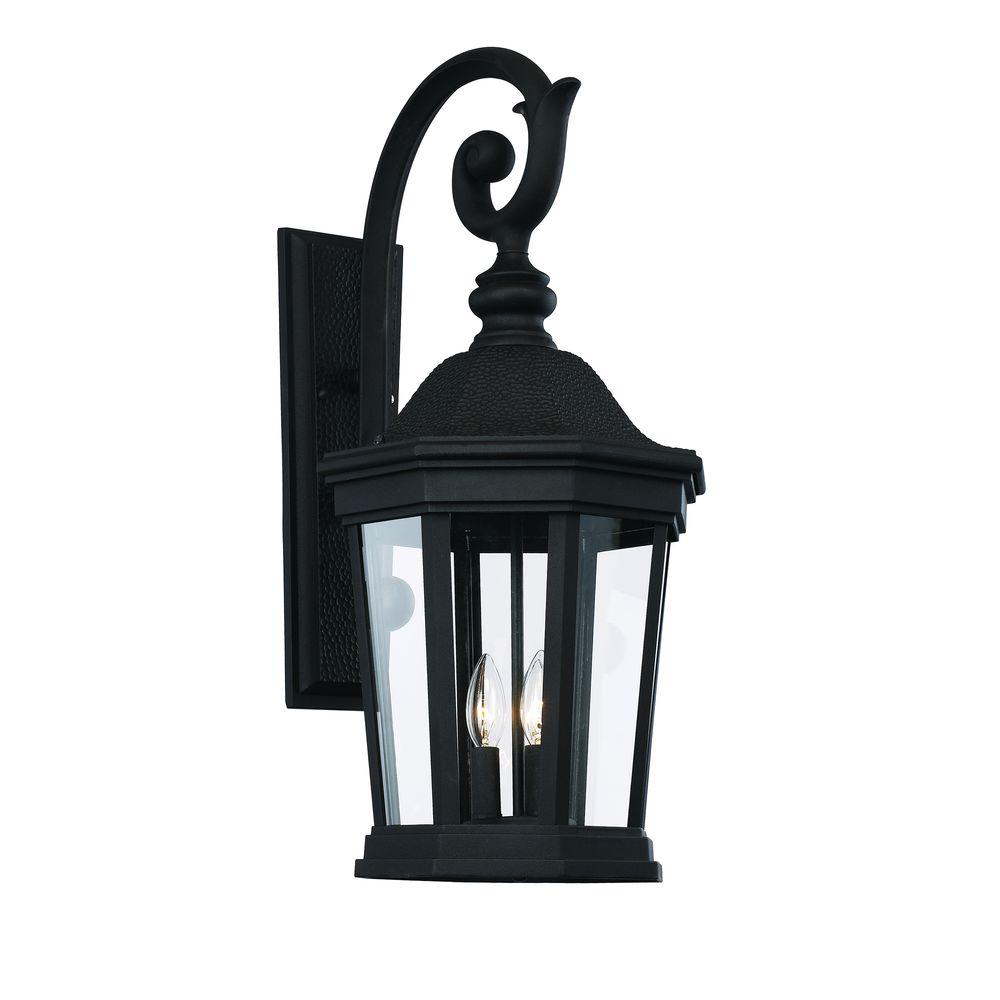 Trans Globe 3-Light Black Outdoor Chateau Villa Wall Lantern Sconce 40402 BK