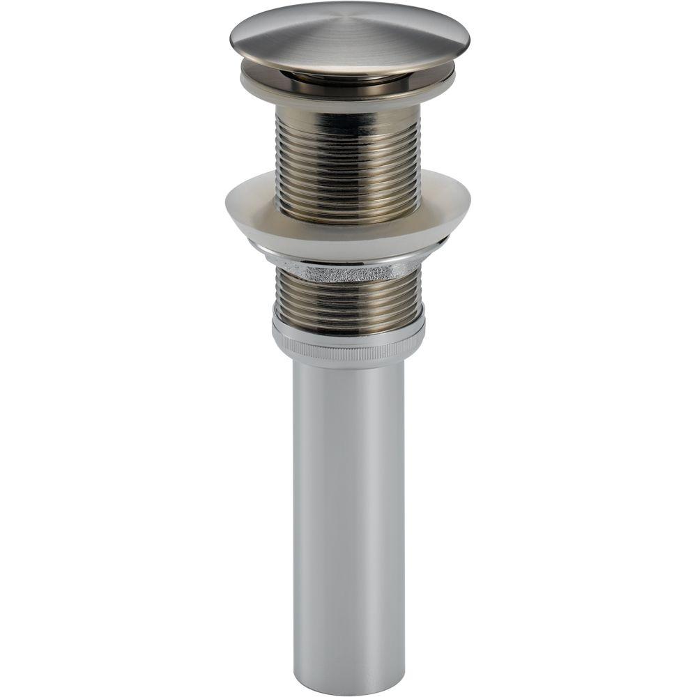 Delta 72172-SS Push Pop-Up Drain Assembly in Stainless Less with Overflow Hole