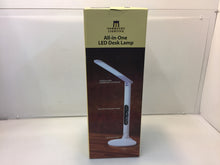 Load image into Gallery viewer, Normande Lighting GP5-3268 18&quot; White All-in-1 LED Desk Lamp with Digital Clock
